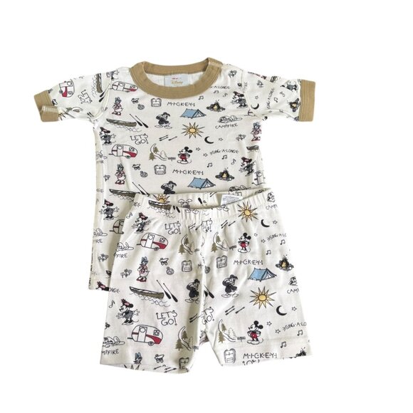 Hanna Andersson Disney Camp Mickey Pajamas Size 100 - Picture 1 of 3
